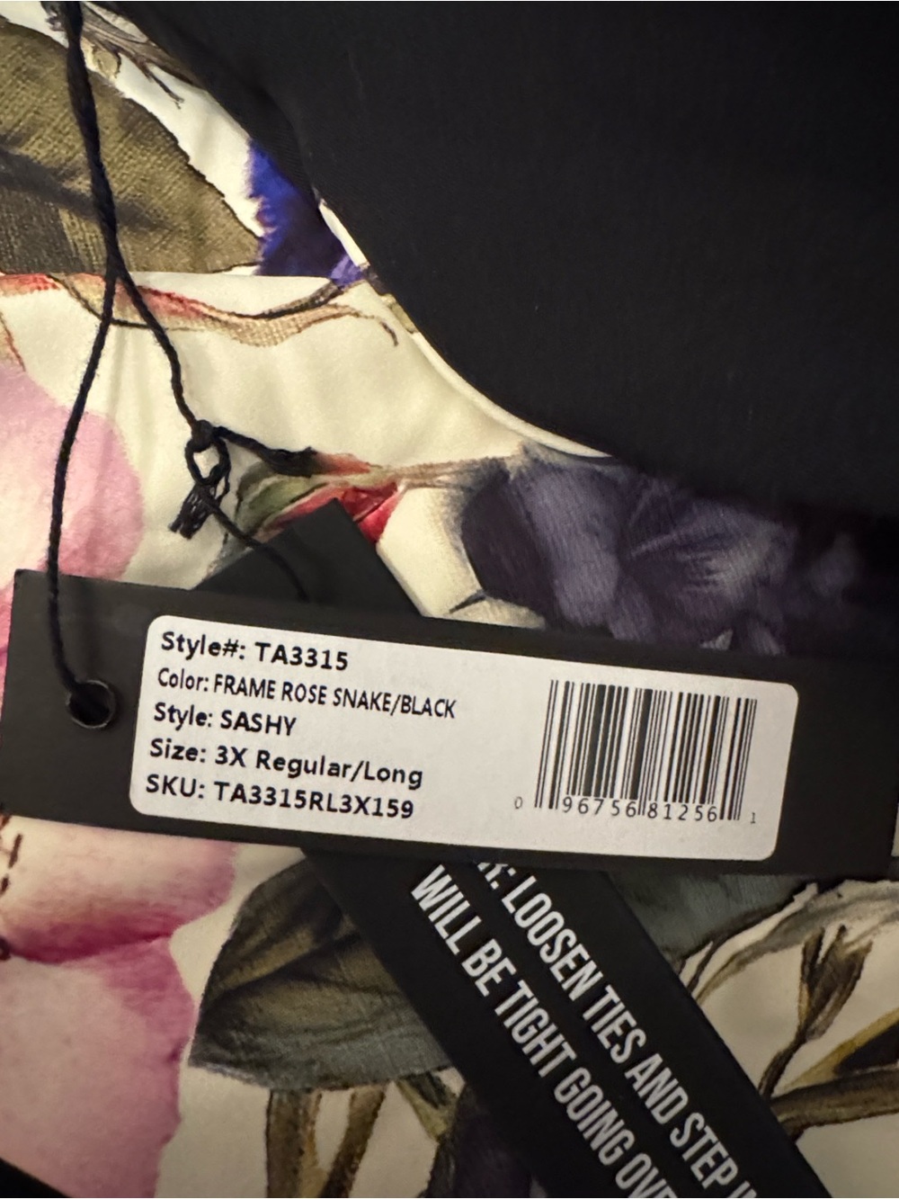 Ta3 Black Floral One-Piece Swimsuit with sash - Picture 4 of 4